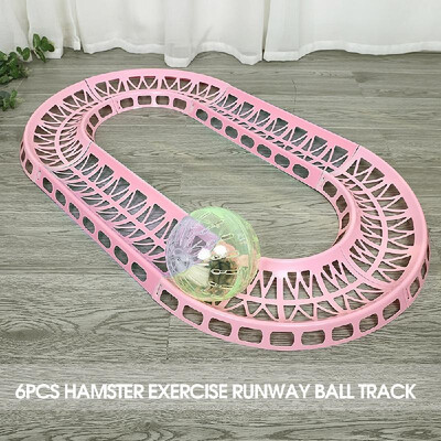 

6PCS Hamster Exercise Runway Running Ball Track Rolling Plastic Track for Hamster Mouse Small Pets