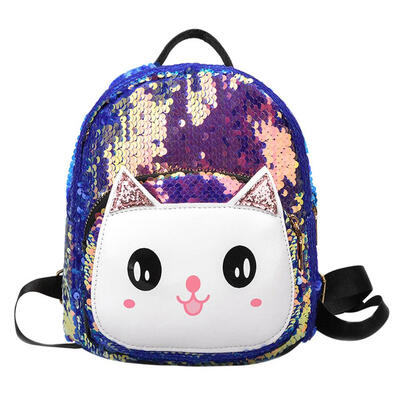 

Women Cat Sequins Backpacks Girls Bling Travel Shoulder Bags School Bags