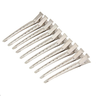 

10pcs Hair Clips Hair Stainless Steel Hairdressing Sectioning Clips Clamp