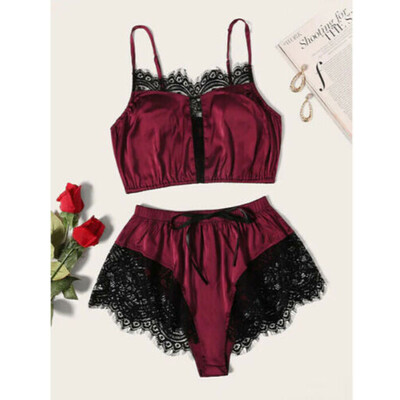 

Women Lady Lingerie Satin Babydoll Underwear Sleepsuit Sleepwear Nightwear