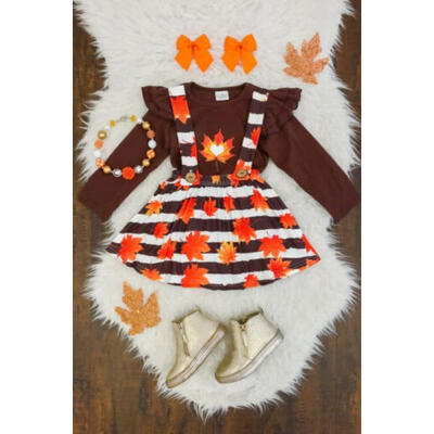 

3PCS Thanksgiving Kids Baby Girl Clothes TopsStrap Skirt Dress Party Outfits US