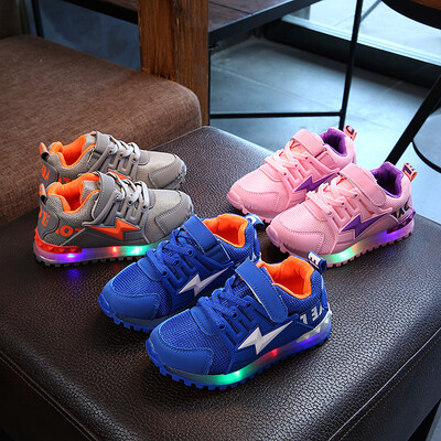 

New Fashion Toddler Baby Girls Boys LED Light Luminous Shoes Soft Sole Sport Sneaker Shoes Walking Shoes