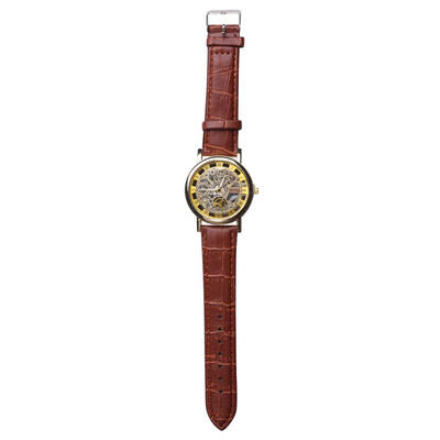 

Double Side Hollow Watches Men Roman Numeral Dial Leather Quartz Watches