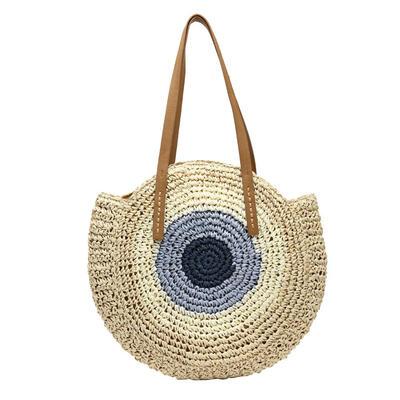 

Hit Color Straw Shoulder Handbags Women Top-handle Bags Large Shopping Tote