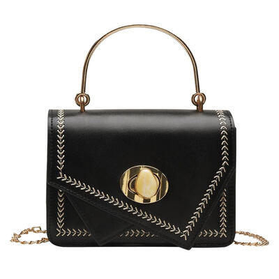 

Women Chain Shoulder Bag PU Flap Handbag Casual Embroidery Crossbody Bags