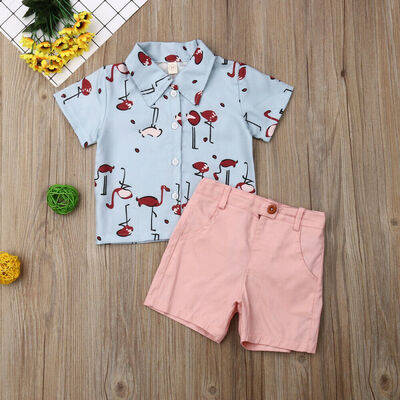 

Summer Toddler Baby Kids Boy Shirt TopsPants Gentleman 2PCS Outfits Clothes