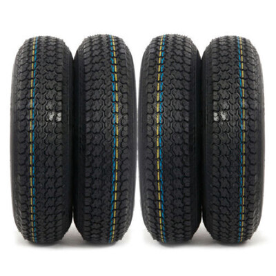 

Ktaxon 4-Pack New 17580D13 LRC ET Bias Trailer Tire on 13" 5 Lug White Spoke Steel Wheel