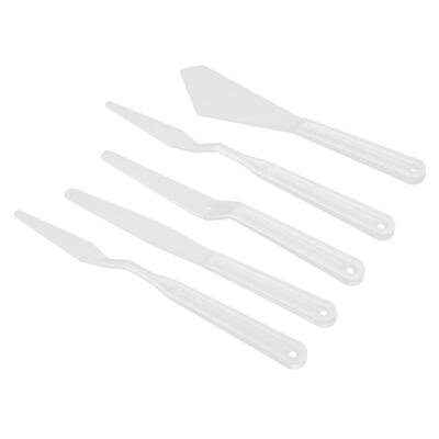 

Greensen 5pcs White Plastic Painting Palette Knives Paint Art Pigment Spatulas