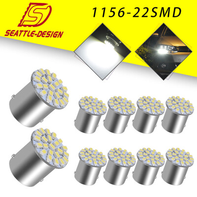 

10x White 1156 BA15S 22SMD LED Light Bulbs Turn Signal Backup Reverse P21W 7506