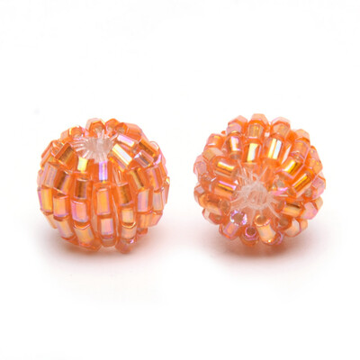 

Handmade Woven Seed Beads Round DarkOrange 15516x14mm Hole 15mm