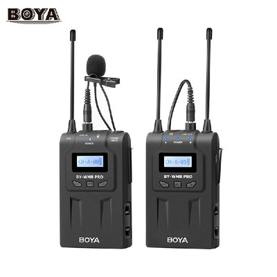 

BOYA BY-WM8 Pro-K1 UHF Wireless Microphone System 1 Transmitter 1 Receiver 48 Channels Mono Stereo Mode LCD Display 100M Effe