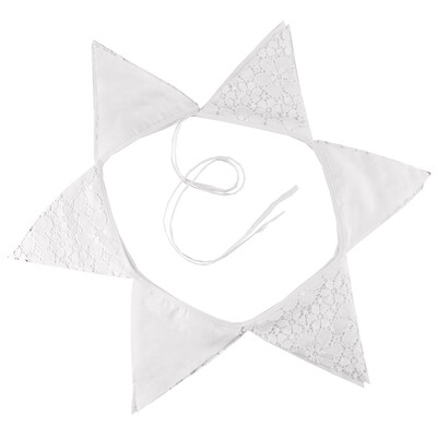 

12 Flags White Flower Lace Flag Banner Pennant WeddingBirthday Party Decor