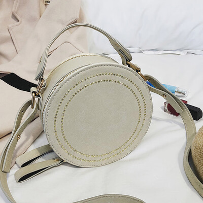 

Tailored Fashion Ladies Solid Color Round Versatile Shoulder Bag Messenger Bag Handbag