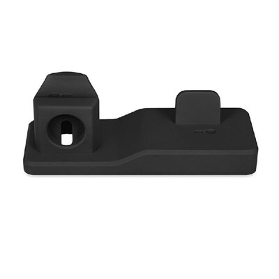 

3-in-1 Silicone Stand Holder High-quality Charging Dock for Apple iPhone iWatch AirPods for Lightning Charging Cable Hub Black