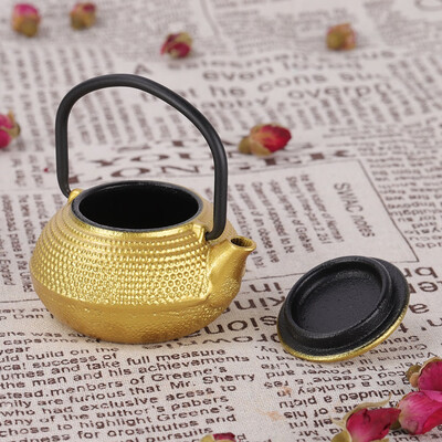 

Greensen 03L Mini Cast Iron Flat Bottom Tea Pot Teapot Teaware with Handle Iron Tea Pot Mini Teapot