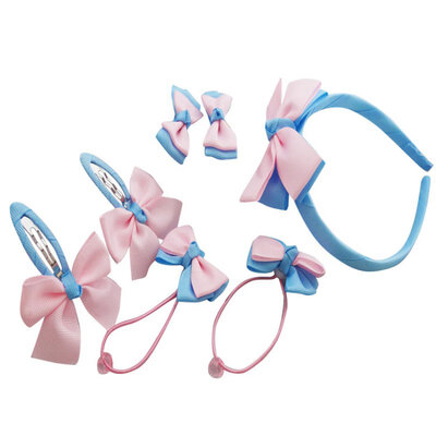 

7PcsSet Kids Girls Bow Headwear HairpinHairbandElastic Headband