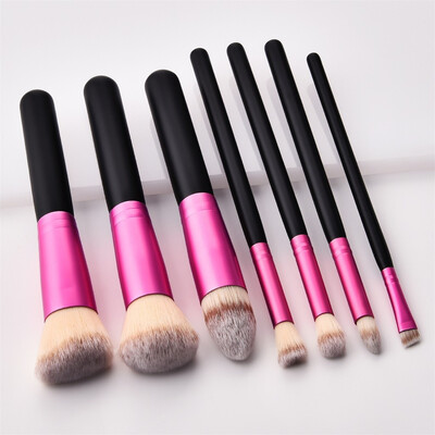 

Toponeto 7 Pcs Fuchsia Tube BlushBrush Eye Shadow Brush Eye Makeup Brush Set