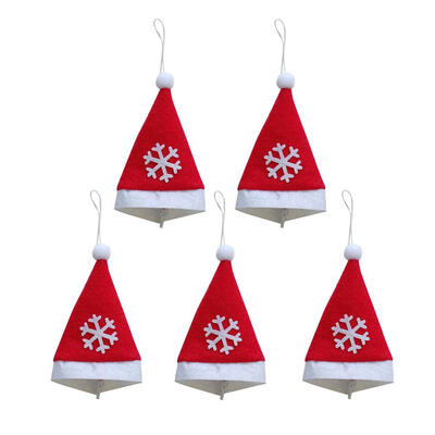 

5pcs Snowflakes Christmas Hat Xmas Tree Ornaments Knife Fork Pouch Holder