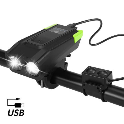

Bicycle Front Light USB Rechargeable Smart Induction Bike Headlight LED Lamp Flashlight with Horn 2000mAh4000mAh Battery