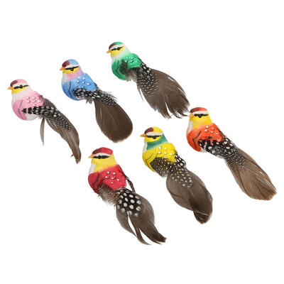 

6pcsset Foam Feather Artificial Birds Imitation Bird Model Home Ornament