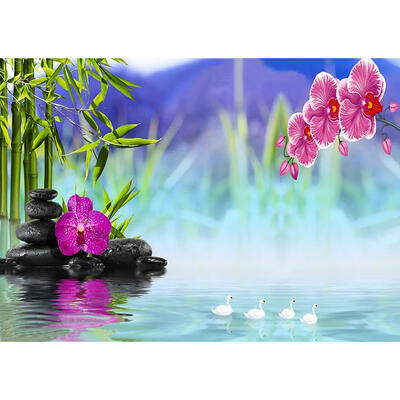 5D DIY Diamond Painting Fantasy Pond Lake Cross Stitch Embroidery Mosaic
