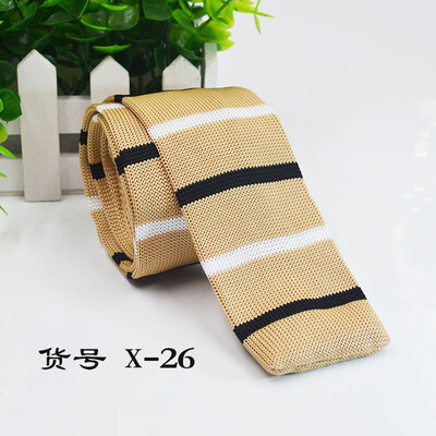

Knit flat striped tie 5CM narrow section mens business tie direct