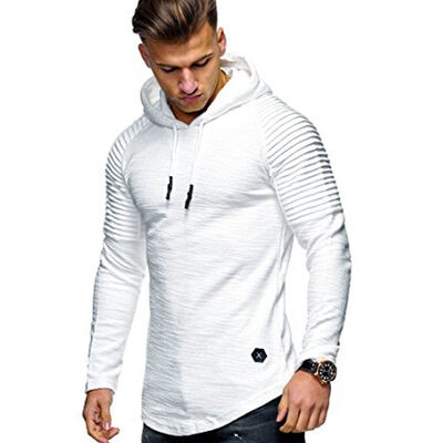 

Mens PULLOVER HOODIE Shirts Hooded Tee Sweatshirt Heavy Casual Muscle Fashion