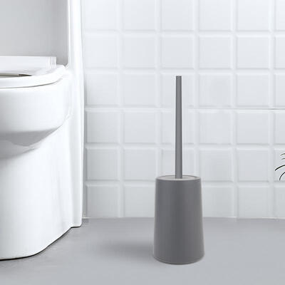 

Greensen Long Handle Plastic Toilet Brush with Holder Bathroom Brush Cleaning Tool for Home Hotel Gray