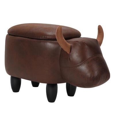 

Multi-functional PU Leather Storage Stool Cow Shape Ottoman Foot Rest Stool Storage Ottoman Foot Rest Stool