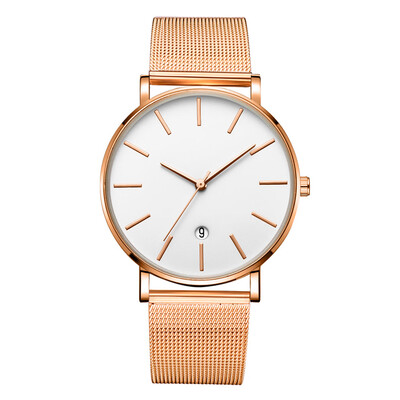 

Gobestart Fashion Simple Simple Casual Calendar Business Net With Strap Mens Watch