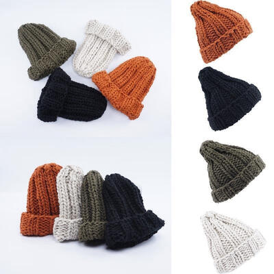 

Fashion Women&39s Solid Color Warm Winter Knit Beanie Hat Crochet Ski Cap 54-58cm