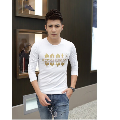 

Fashion Slim Cotton Print Mens Long T-Shirt