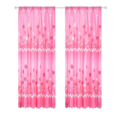 

Home Window Floral Curtain Tulip Flower Pattern Decorative Curtain for Living Room Bedroom Plain Weave Blackout Drapes Curtain