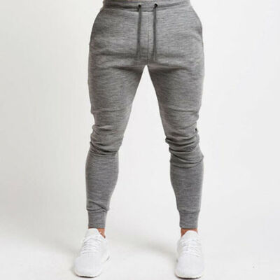 

Mens Slim Tracksuit Sport Gym Skinny Jogging Joggers Sweat Pants Trousers Lot