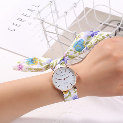 

RM Fashion Flower Cloth Design Watch Sweet Girl Bracelet Watch Womens Dress Watch