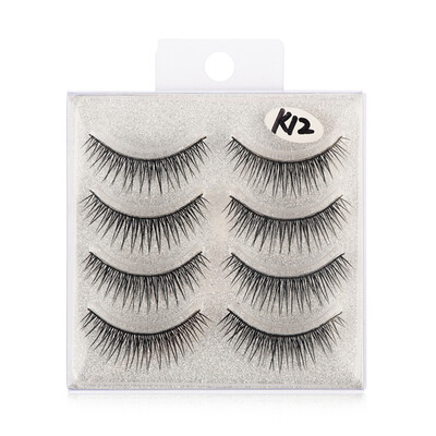 

〖Follure〗4Pair Luxury 3D False Lashes Fluffy Strip Eyelashes Long Natural Party