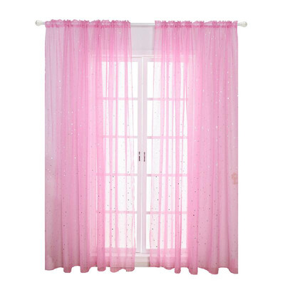 

Sheer Curtains Little Star Print Window Screen Curtains for Living Room Dining Room office Hotel 1 Panel 40"x106"