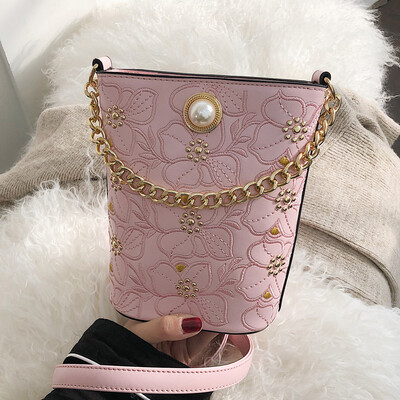 

Womens bag 2019 new Chaohan version 100 fashion bucket bag single oblique span bag handbag