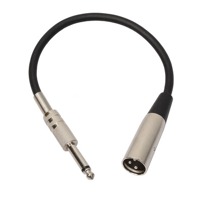 

3P XLR Male Jack to 14" 635mm Female Plug Stereo Microphone Adapter Silve