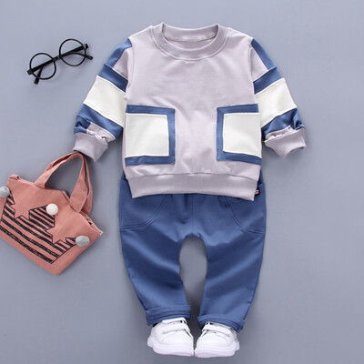 

Autumn Kids Baby Boy Plaid Pullover Sweatshirt TopsPants Outfits Clothes Set
