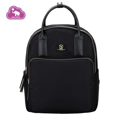 

AiWAS shoulder bag female backpack student anti-theft bag travel commuter fashion wild nylon canvas bag OCB1725 black
