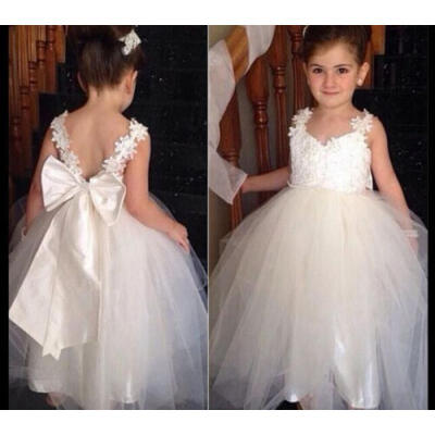 

UK Kids Baby Princess Flower Girl Dress Party Lace Wedding Bridesmaid Dresses