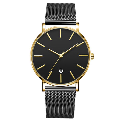 

〖Follure〗Fashion Simple Simple Casual Calendar Business Net With Strap Mens Watch