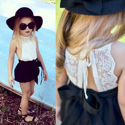 

Fashion Kids Baby Girls Lace Romper Ruffel Shorts Pants Jumpsuit Outfits Clothes