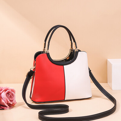 

Handbag girl autumn&winter collision color lady simple temperament one shoulder slant arm commuting large capacity mothe
