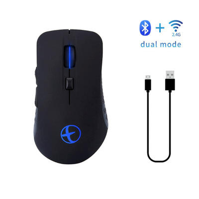 

Bluetooth 40&24G Dual Mode Noiselessly Wireless Charging Rechargeable Gaming Mouse