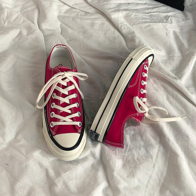 

Comet EVENSTAR 1970s canvas shoes rose red chic Korea ulzzang casual shoes street shooting wild