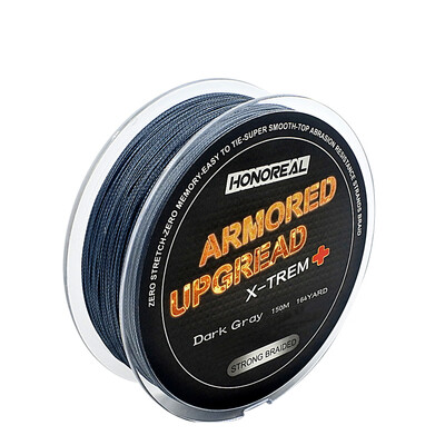 

HONOREAL Super Strong Abrasion Resistent Long 0148mm 150m Grey&Green Color 4 Strands PE Braided Fishing Line