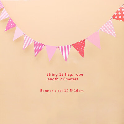

FUNNYBUNNY Babys Birthday Flag Hanging Ornaments Childrens Day Birthday Party Decoration Cartoon Flower Banner