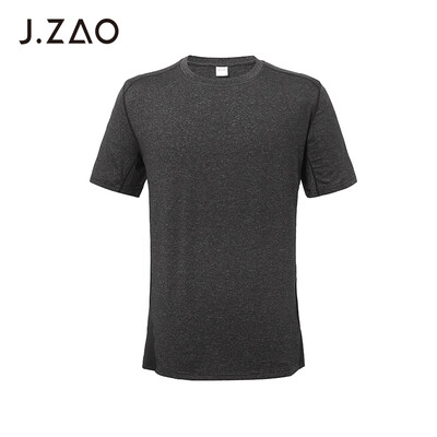 

Beijing Tokyo made JZAO mens sports short-sleeved T-shirt mesh breathable cool sports short-sleeved dark gray